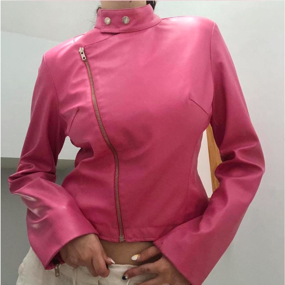 Morgan De Toi pink leather Jacket